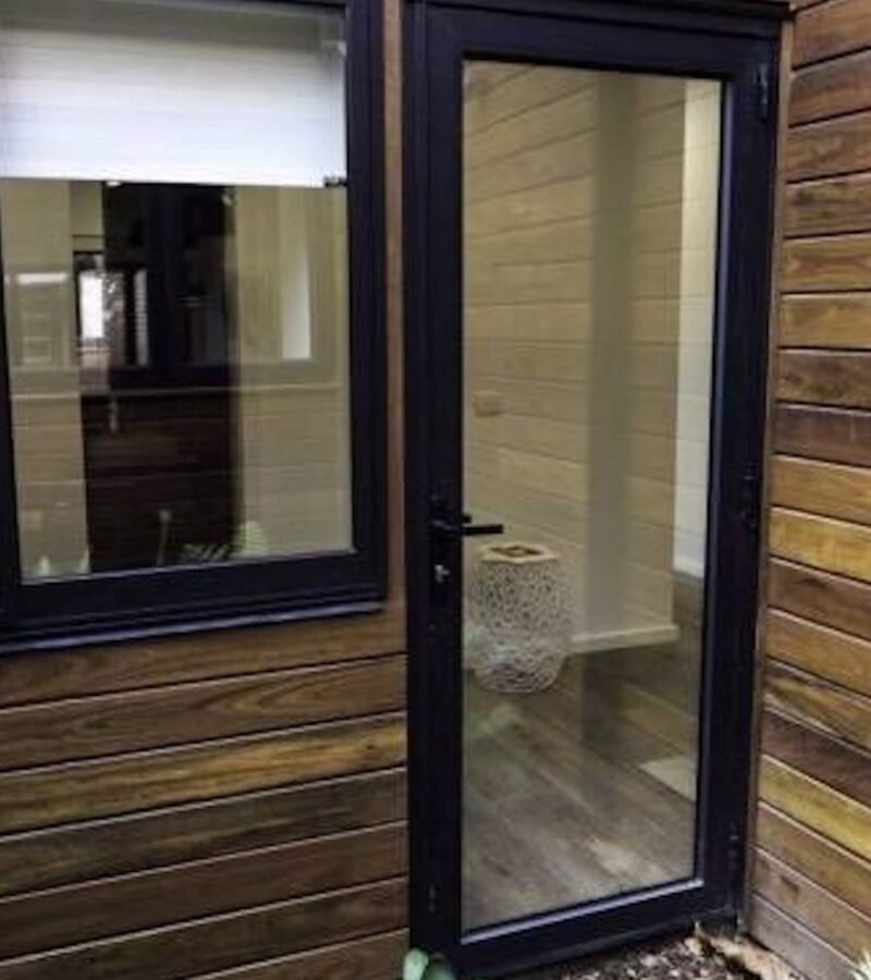 Aluminium Entry door black double glazed SHIELD 2 1 e1554252916864